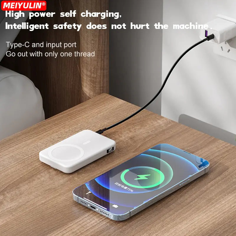 Magnetische Powerbank mit 10.000 mAh und faltbarem Ständer